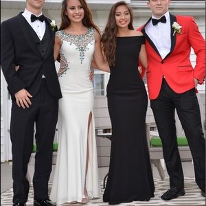 Off The Shoulder Criss Cross Back Prom Dress